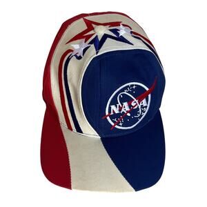 NASA Kennedy Space Center Y2K Hat Red White Blue Embroidered Cap NWT